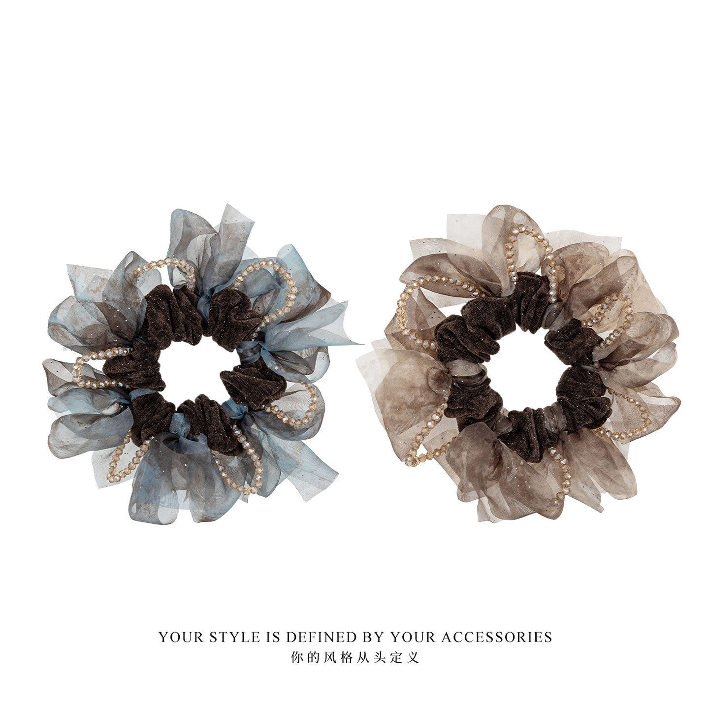 铂思亚法式丝绒蝴蝶发圈秋冬新款串珠大肠头绳蓬松高弹力头花发饰,饰品/流行首饰/时尚饰品新,发饰,淘宝优惠券,粉丝福利购,淘宝优惠卷