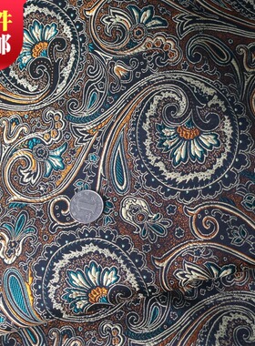 古装汉服礼服娃衣和服织锦缎布料COS服装面料/琵琶花-多彩孔雀花