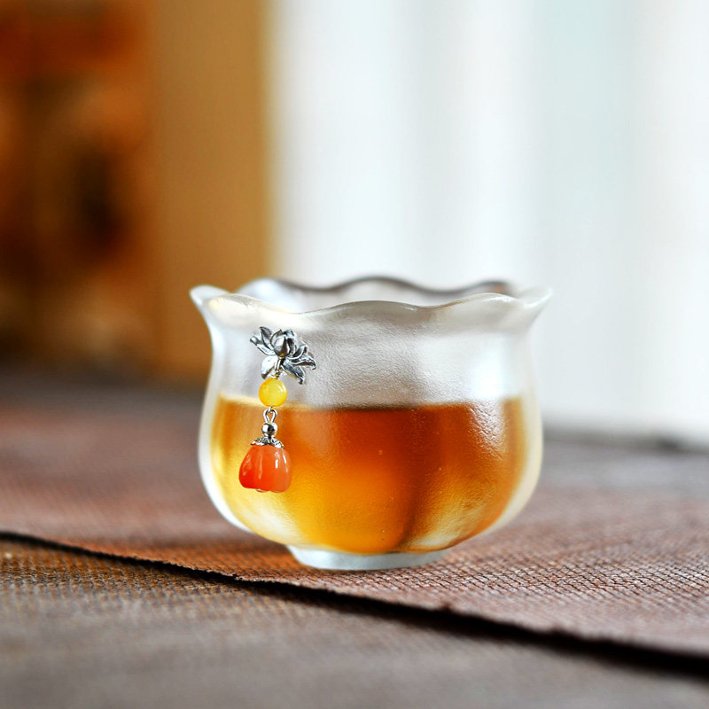 古法唐风琉璃杯手工高端国风主人杯单杯功夫茶具女主泡茶送礼杯子图片