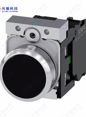 3SU11500AB101BA0 《PUSHBUTTON, MOM, BLK, FLUSH》
