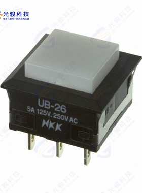 UB26KKW01N-B 《SWITCH PUSHBUTTON DPDT 5A 125V》