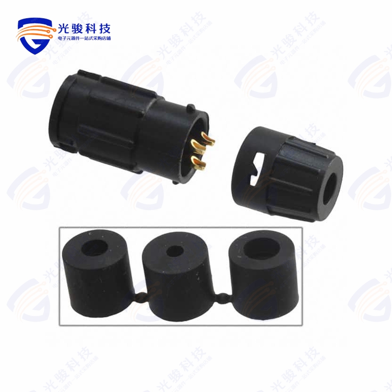 8282-3PG-3DC《CONN RCPT MALE 3P GOLD SLDR CUP》