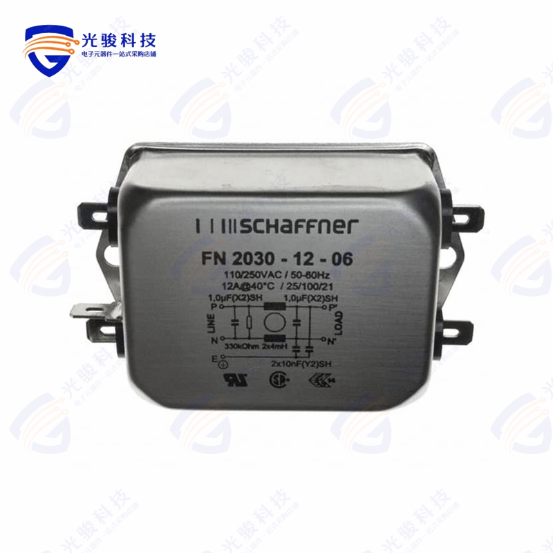FN2030-12-06《LINE FILTER 250VAC 12A CHASS MNT》