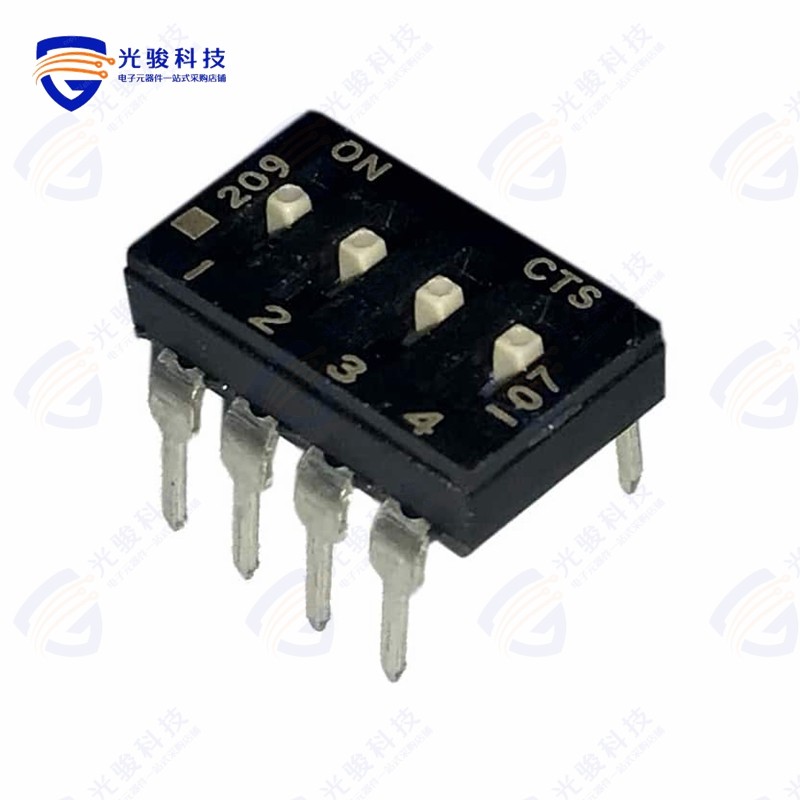 209-4MS 《SWITCH SLIDE DIP SPST 100MA 20V》