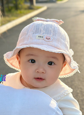 女婴儿帽子春夏季薄款网孔遮阳帽