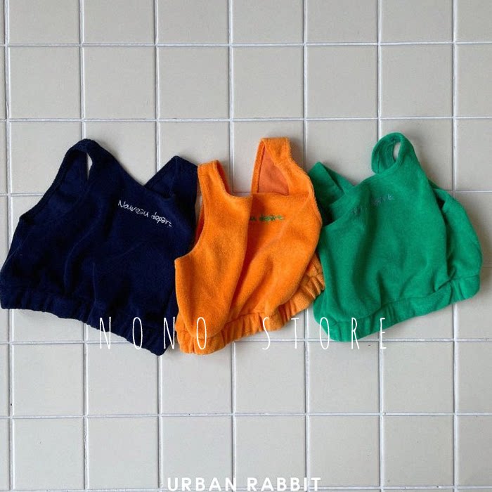 nono韩国南大门童装代购23夏~儿童宝宝彩色毛巾料个性露脐背心