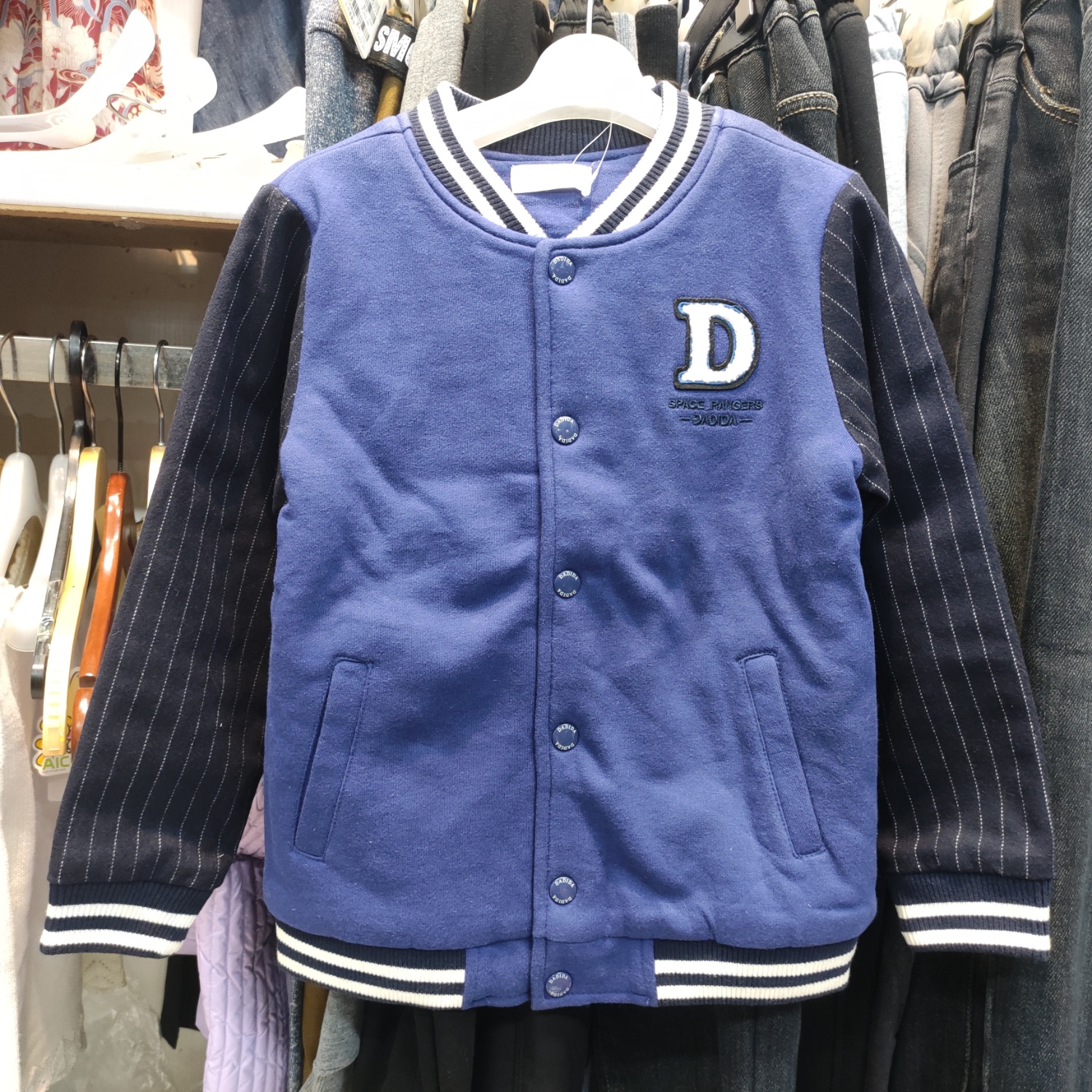 3.9折1嗒嘀嗒品牌童装AJA1633BC男童秋冬开胸双层加绒外套棒球服