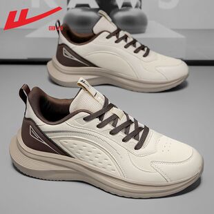 回力运动鞋男鞋2025秋季新款防水皮面休闲鞋男款户外轻便跑步