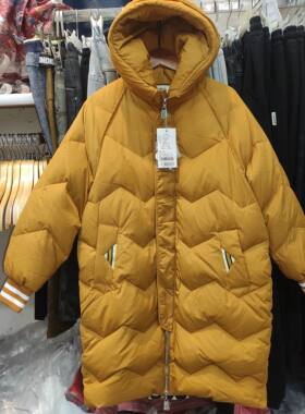 3.9折1爱儿咔酷德童装ke43194607冬装有帽开胸拉链长款羽绒服外套