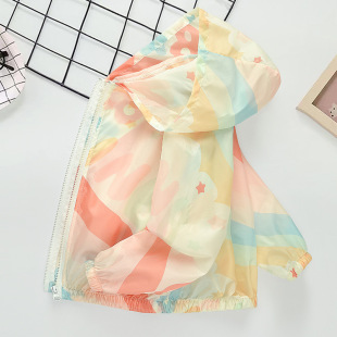 型防晒服2024新款 儿童夏季 宽松版 防晒衣女童薄款 潮连帽户外 UPF50