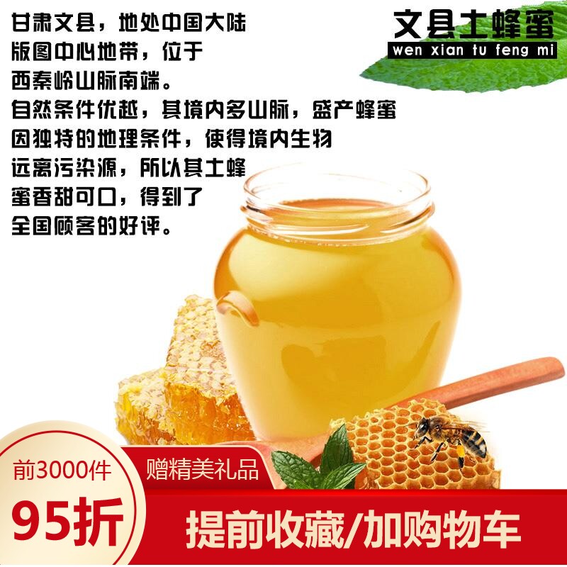 2021年文县特产土蜂蜜农家老巢蜜深山百花蜜特级新棒棒蜜500g包邮