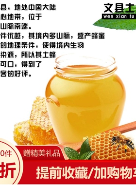 2021年文县特产土蜂蜜农家老巢蜜深山百花蜜特级新棒棒蜜500g包邮