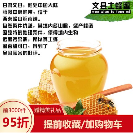 2021年文县特产土蜂蜜农家老巢蜜深山百花蜜特级新棒棒蜜500g包邮
