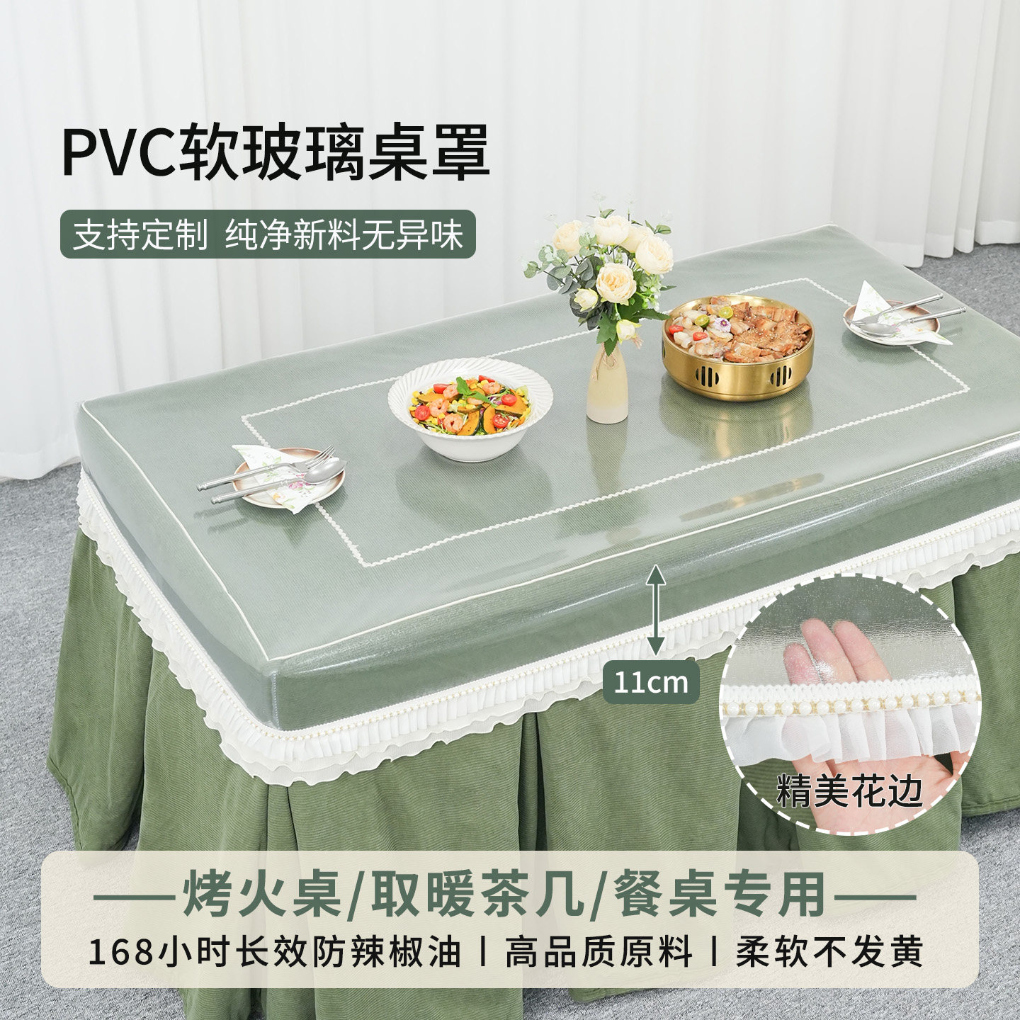 2025年新款烤火桌子罩套防水防油透明皮罩长方形取暖桌电烤炉桌罩,居家布艺,烤火罩,淘宝优惠券,粉丝福利购,淘宝优惠卷