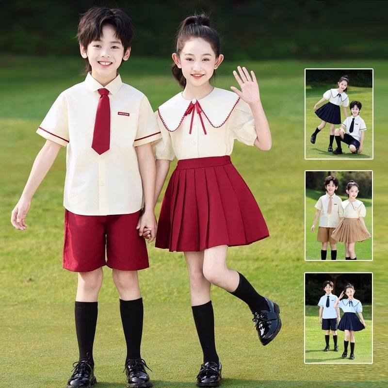小学生校服六一夏季衬衫英伦风合唱演出服幼儿园园服毕业班服套装