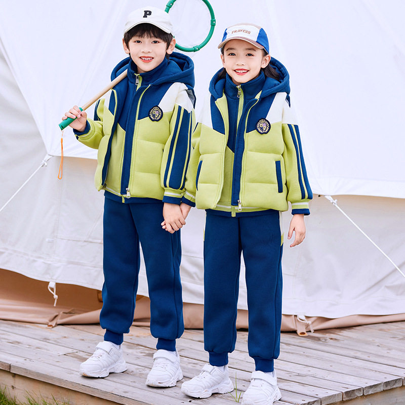幼儿园园服春秋装马甲加厚班服套装儿童运动小学生校服冬季三件套