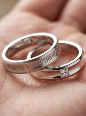 GT925银培育钻情侣对戒求婚