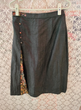 夏季轻薄款黑色龟纹桑蚕丝A字半身裙腰围68.长68