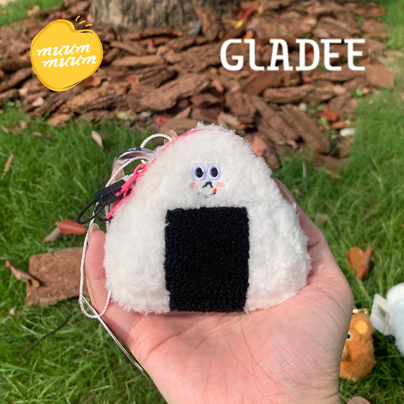 GLADEE新款毛绒饭团挂件钥匙扣包包挂饰情侣礼物苹果耳机保护套