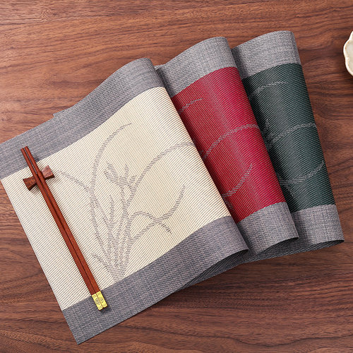 百品良餐垫兰花国风特斯林防霉