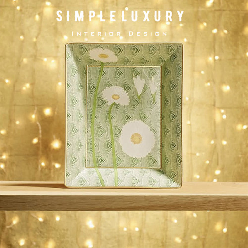 清新绿叶利摩日瓷茶壶马克杯餐盘