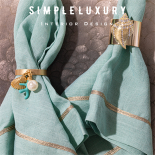 【简单的奢华】现货 Joanna Buchanan 海洋风 餐环餐巾扣礼盒装