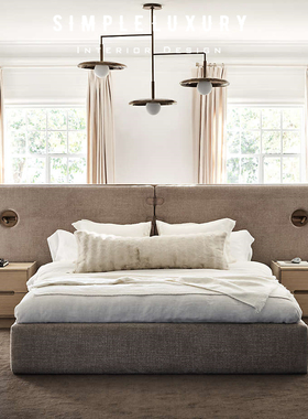 Brigette Romanek Montecito 设计师合作限定 白橡实木带灯双人床