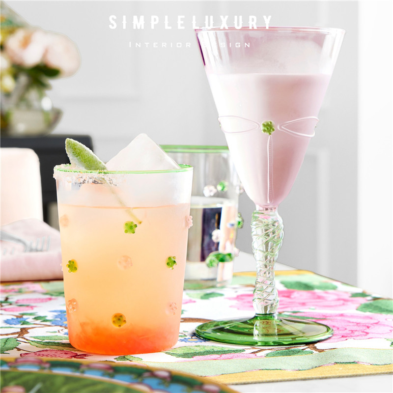 粉绿春光香槟杯酒水杯