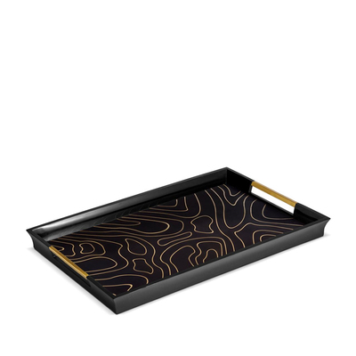 法国L'Objet黑金线条托盘