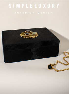 轻奢贵气猫眼宝石牛皮黄铜首饰盒