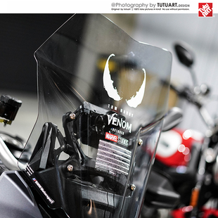 TUTU圖圖車貼 毒液VENOM贴纸摩托车风挡油箱贴汽车后档玻璃反光贴