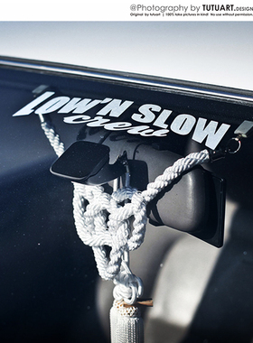 TUTU圖圖車貼 LOW'N SLOW前档装饰贴HELLAFLUSH前档玻璃改装贴花
