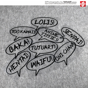 TUTU圖圖車貼 日本网红字贴纸 个性创意时尚车贴纸创意文字尾标