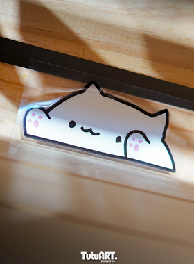 TUTU圖圖車貼 原创趴窗小猫卡通车贴 喵星人车窗装饰反光贴防水贴