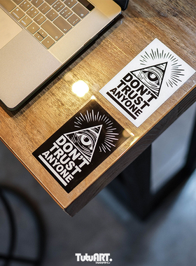 TUTU圖圖車貼 美潮后档贴摩托车贴 不要相信任何人创意警示反光贴