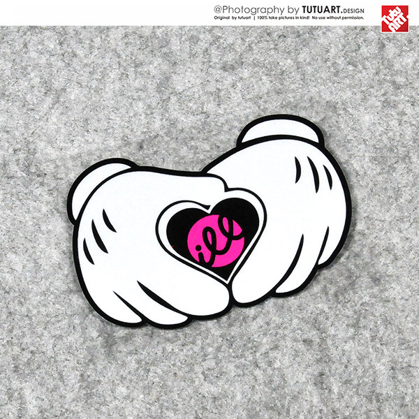 tutu圖圖車貼 hellaflush风格摩托车防水贴 ill卡通手势贴纸 贴花