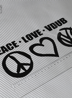 TUTU圖圖車貼-VW大众高尔夫GTIGLI速腾尚酷R20PEACE LOVE VDUB贴