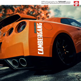 TUTU圖圖車貼 CAMBERGANG恐高症hellaflush前档贴竖挡贴反光贴纸