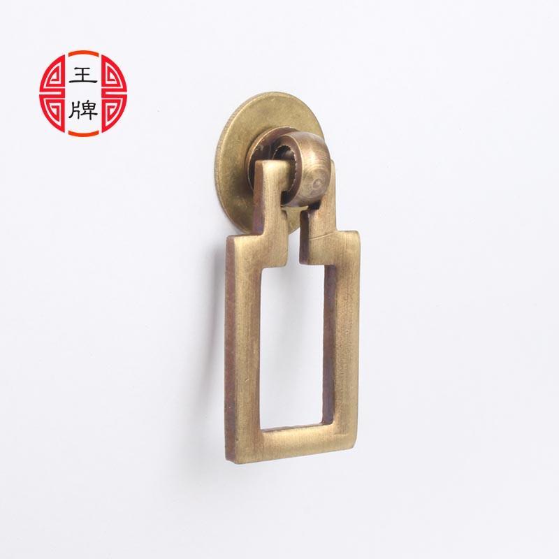 加厚！中式仿古方形小抽屉吊坠镂空铜拉手纯铜复古小柜门古典把手