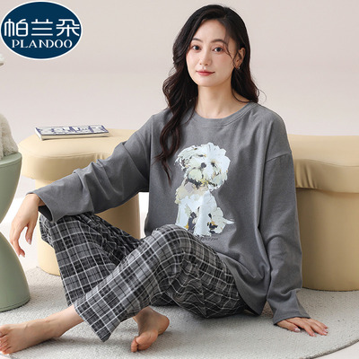 睡衣女款秋冬季德绒长袖保暖大码卡通可爱磨毛薄绒家居服2025新款