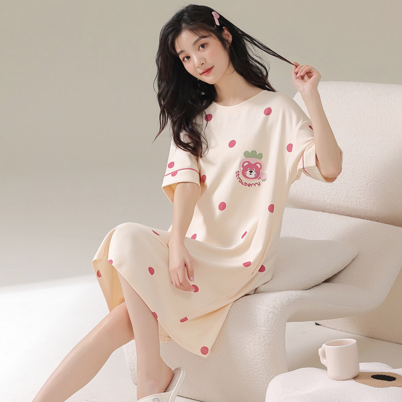 100%纯棉少女睡裙夏季图片