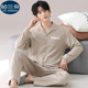 春秋家居服套装 德绒男士 薄绒长袖 保暖休闲开衫 睡衣秋冬季 2025新款