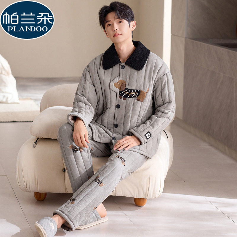 冬季青少年睡衣男初中学生珊瑚绒三层夹棉袄加厚腊肠狗家居服套装,女士内衣/男士内衣/家居服,睡衣/家居服套装,淘宝优惠券,粉丝福利购,淘宝优惠卷