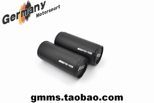 台湾产精致奔驰改装AMG车标黑色仿碳纤维纹路圆形头枕颈枕 一对装