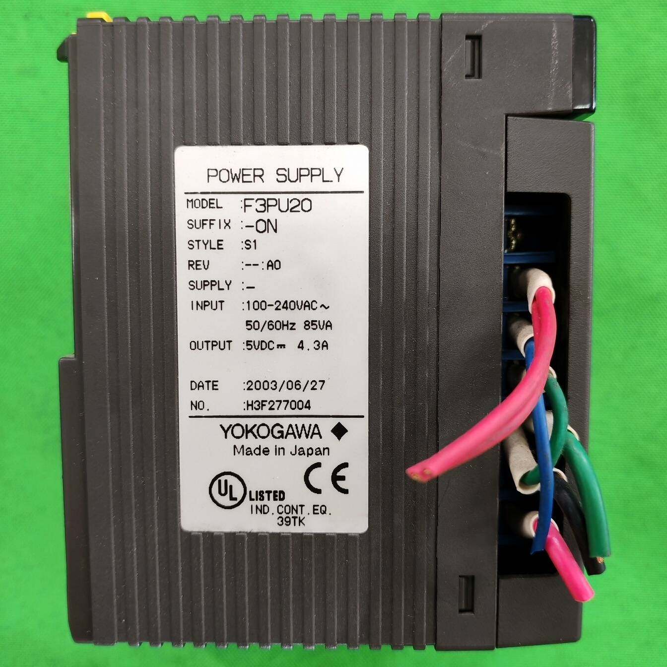 议价横河PLC电源模块F3PU20-ON，实物拍摄。拆机