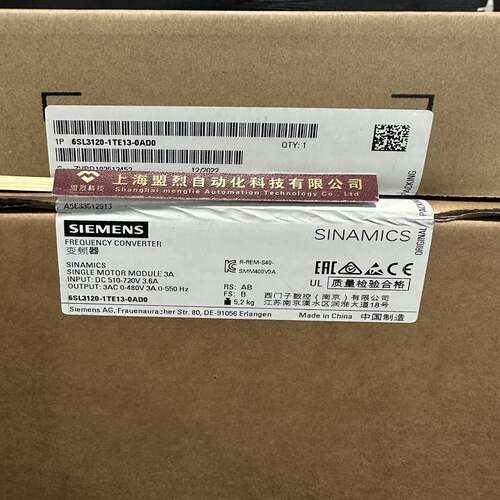 【议价】6SL3120-1TE13-0AD0 西门子S120电机模块6SL 3120-1TE13-