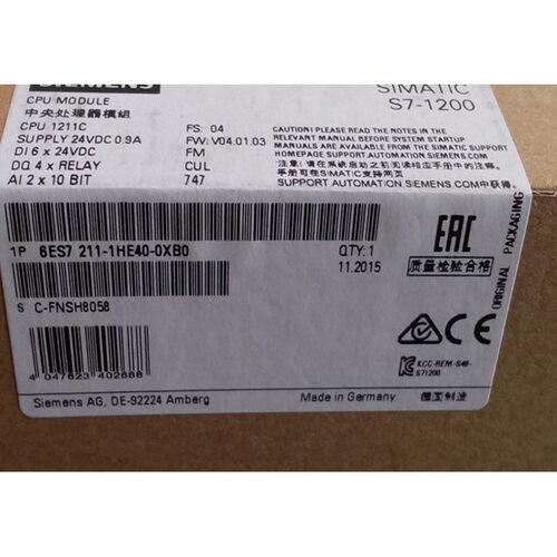 【议价】西门子S7-1200 CPU 1211C紧凑型 CPU继电器 6ES7211-1HE4