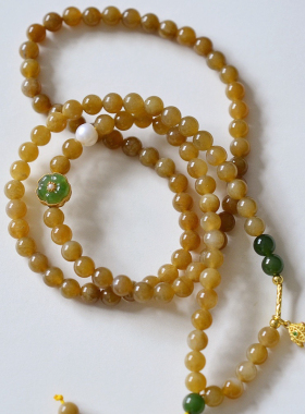 天然和田玉糖料多圈手链项链女款时尚百搭碧玉手串送闺蜜女友礼物