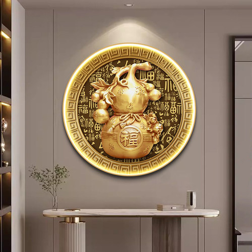 新中式玄关装饰画百福葫芦挂画