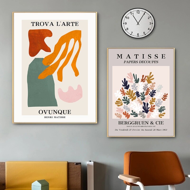 MATISSE SUNRISE 추상 매달려 그림 북유럽 거실 장식 그림 소파 배경 벽화 레스토랑 침실 머리맡 벽화